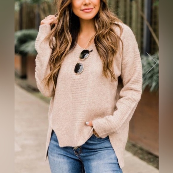 Pink Lily Toupe Sweater - Picture 2 of 7